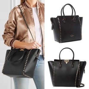 Authentic Valentino Rockstud Leather Trapeze Bag